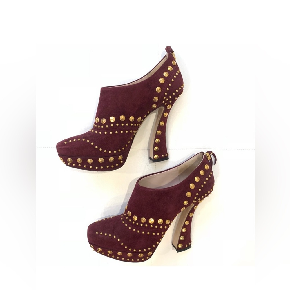 Miu miu Burgundy studded bootie